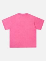 Hip Hop Mouth Printed Washed Out T-shirt