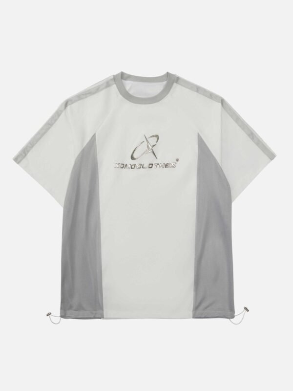 Paneled Print T-shirt -1586