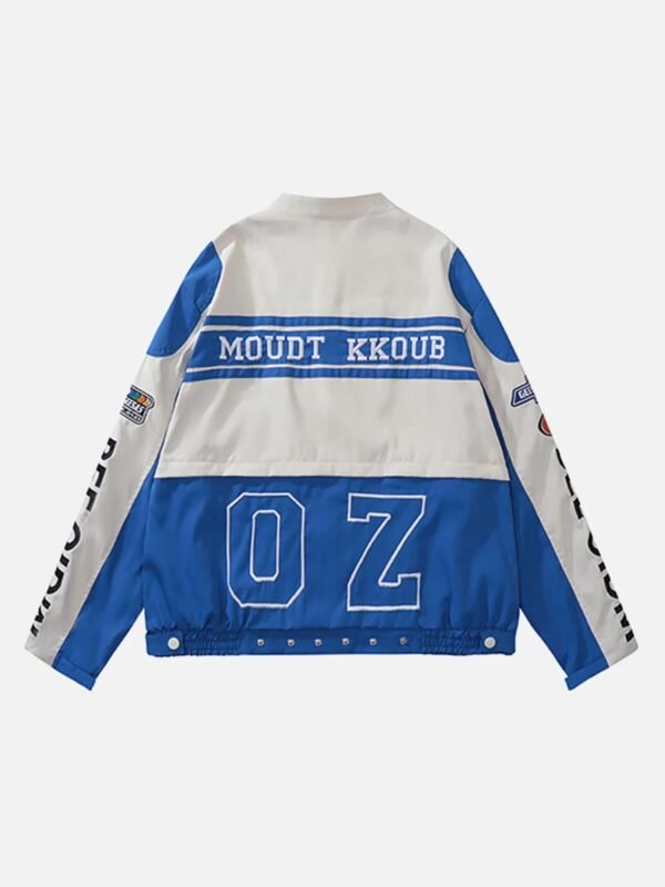Embroidery Baseball Suit Motorcycle Jacket-1517