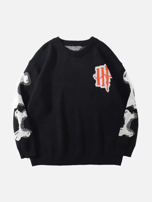 Skeleton Knit Sweater -1185