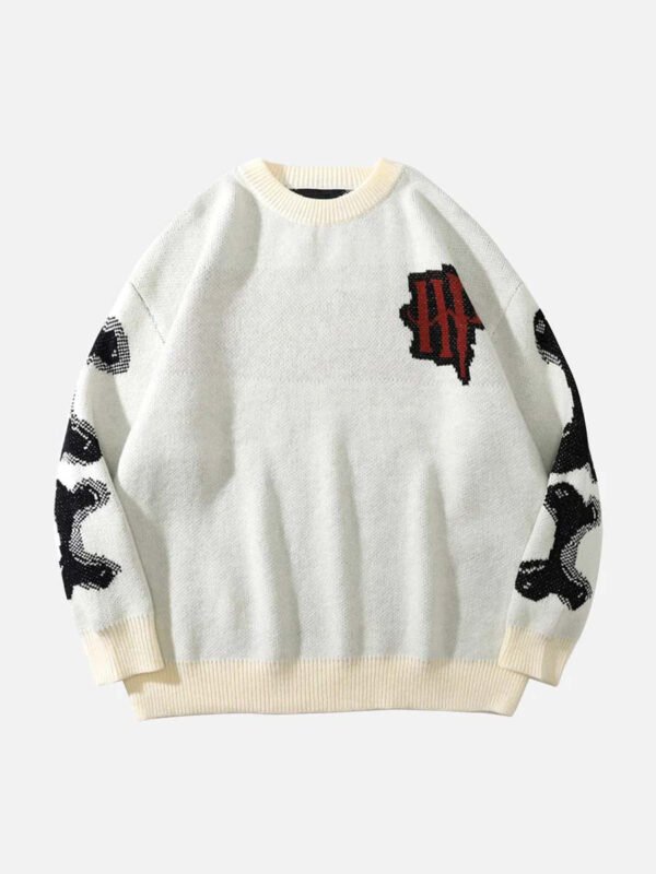 Skeleton Knit Sweater -1185