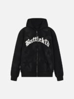 Star Letter Print Zipper Hoodie Jacket - 1540