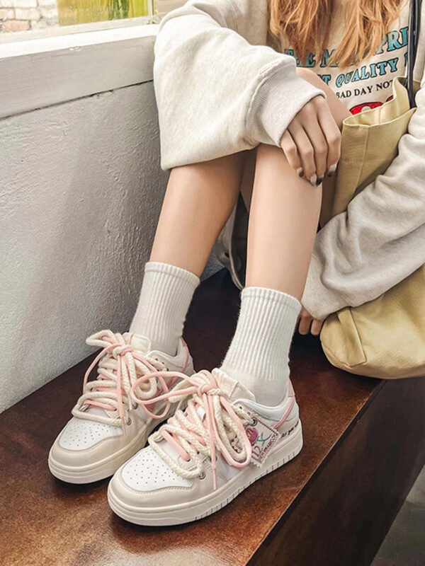 Versatile Rose Stamp Print Board Casual Shoes - 1615