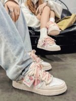 Versatile Rose Stamp Print Board Casual Shoes - 1615