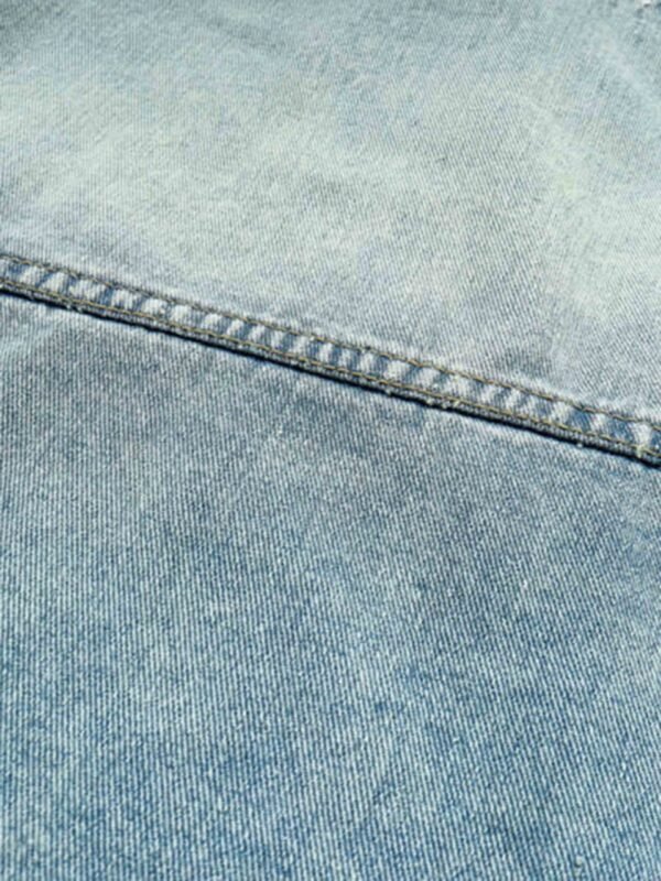 High Street Washed And Worn Denim Hoodie - 1464